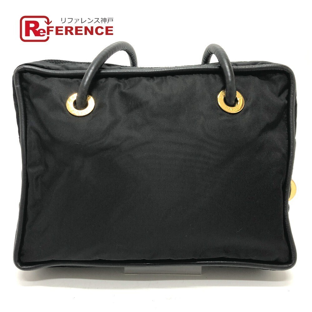 CELINE Circle Logo Shoulder Bag Leather Black